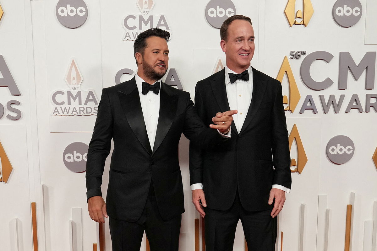 <i>Harrison McClary/Reuters</i><br/>Luke Bryan and Peyton Manning