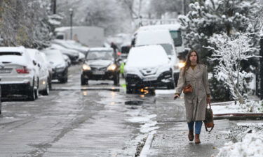 The first snow fall of the season in Lviv