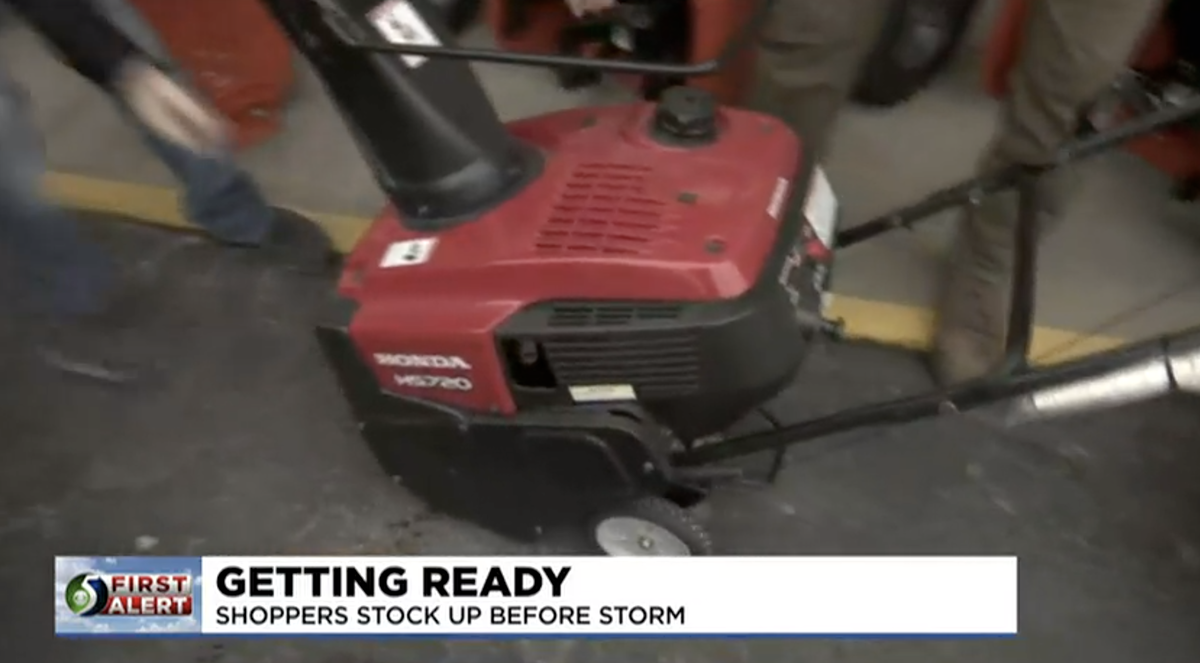 <i>WNEM</i><br/>Many shoppers are stocking up on last minute items they need before the winter storm hits.