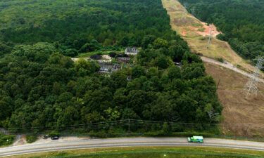 An aerial photograph of the planned site for the Atlanta Public Safety Training Center at the old Atlanta prison farm in DeKalb County is seen on September 27.