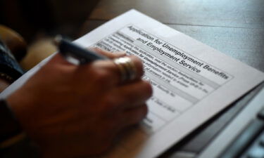 A person files an application for unemployment benefits on April 16
