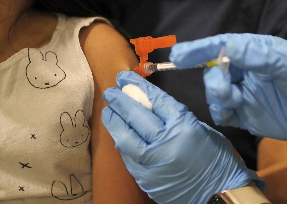 <i>Jane Tyska/Digital First Media/The Mercury News/Getty Images</i><br/>Pfizer/BioNTech seek FDA authorization of an updated Covid-19 vaccine for children under 5. Pictured is a vaccination site in San Jose