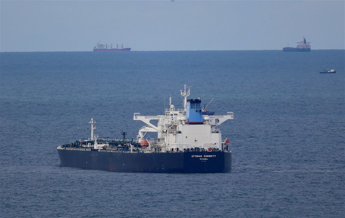 <i>Yoruk Isik/Reuters</i><br/>Crude oil tanker Ottoman Sincerity is pictured in the northern anchorage as she waits to cross the Bosphorus Strait