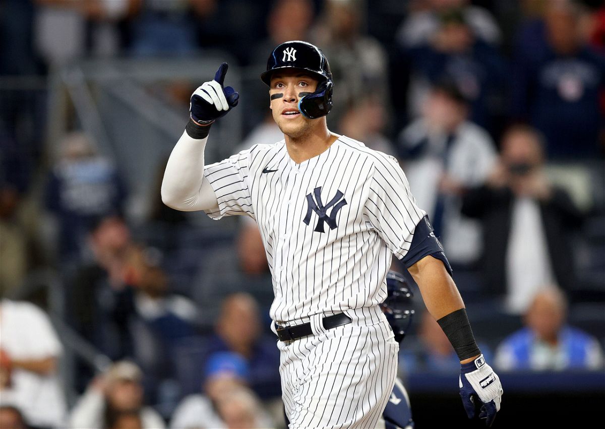 <i>Elsa/Getty Images</i><br/>Aaron Judge hit 62 home runs in 2022 and was the American League's MVP.