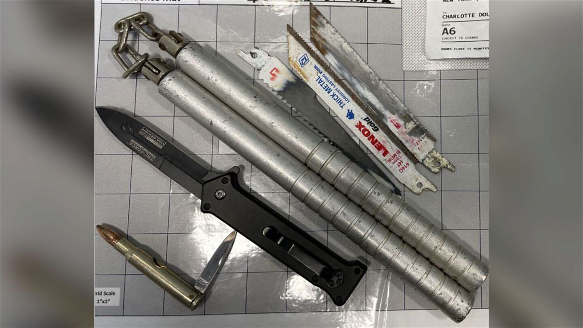 <i>TSA</i><br/>A TSA spokesman tweeted an image of the the weapons -- 3 saw blades