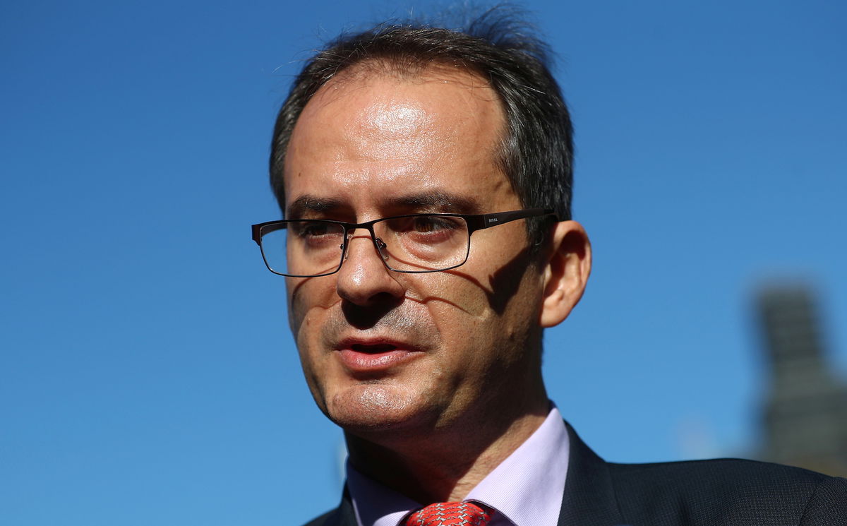 <i>Hannah McKay/Reuters/FILE</i><br/>Bellingcat investigative journalist Christo Grozev is pictured here during a press conference opposite the Houses of Parliament in London