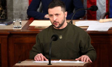 Ukrainian President Volodymyr Zelensky addresses the US Congress on December 21.