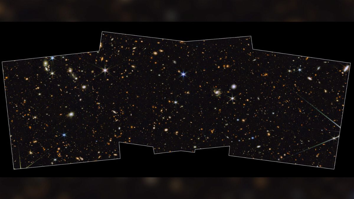 <i>NASA</i><br/>Never-before-seen galaxies that glitter like diamonds in the cosmos are captured by the James Webb Space Telescope.