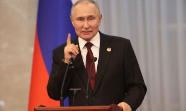 Russian President Vladimir Putin was speaking at a news conference in the Kyrgyzstan capital Bishkek.