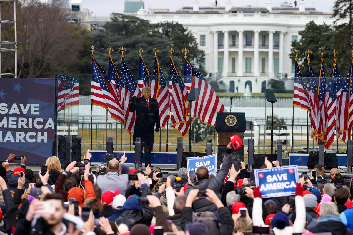 <i>Tasos Katopodis/Getty Images/FILE</i><br/>A federal appeals court on December 20 asked the Justice Department to weigh in on whether former President Donald Trump should be protected by absolute immunity in civil lawsuits brought against him for his alleged role in the January 6 attack.