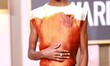 Letitia Wright is pictured here on the red carpet at the 80th Annual Golden Globe Awards on January 10.