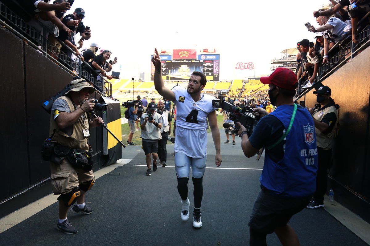 <i>Justin K.Aller/Getty Images</i><br/>Derek Carr joined the Raiders as a second round pick in 2014 after spending four years at Fresno State.