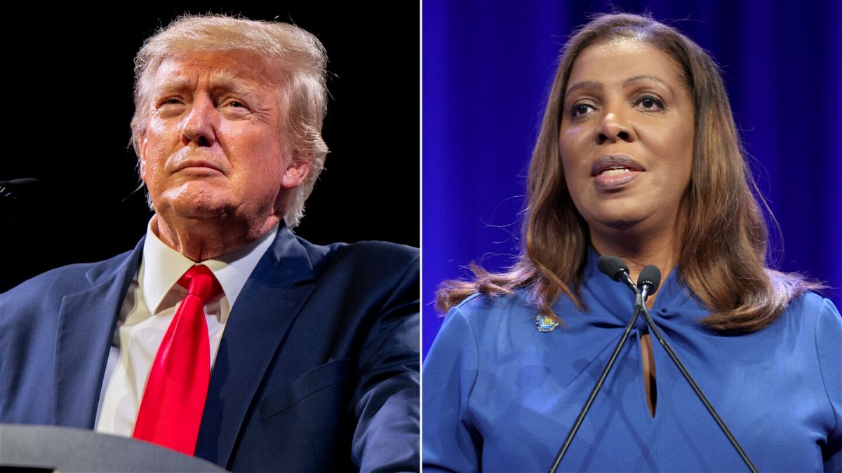 <i>Getty Images</i><br/>Former President Donald Trump (left) and New York Attorney General Letitia James are pictured here in a split image.