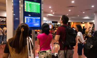 Passengers are pictured here at the Ninoy Aquino International Airport in Pasay