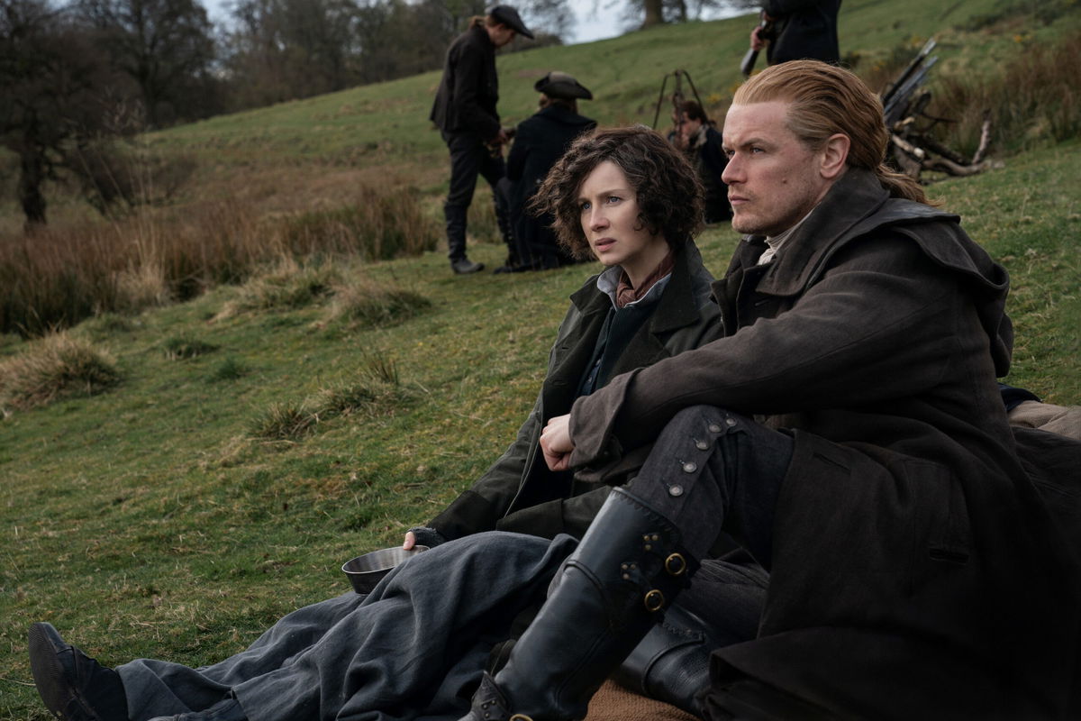 <i>Robert Wilson/Starz Entertainment</i><br/>Caitriona Balfe (left) and Sam Heughan are seen here in 'Outlander.'