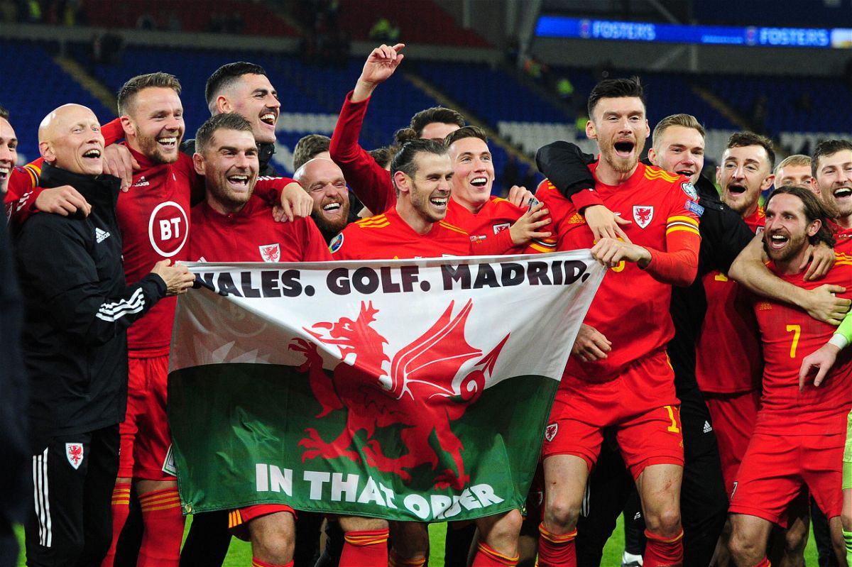<i>Athena Pictures/Getty Images</i><br/>Bale and Wales celebrate qualification to Euro 2020.