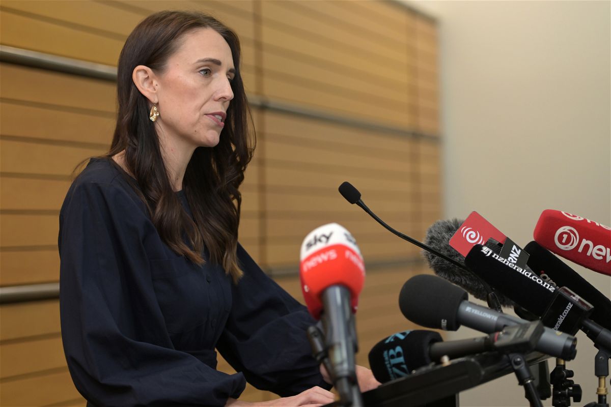 <i>Kerry Marshall/Getty Images</i><br/>New Zealand Prime Minister Jacinda Ardern announces her intention to resign at the War Memorial Centre on January 19 in Napier
