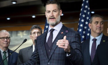 Rep. Greg Steube suffered "several injuries" after falling 25 feet off a ladder on his Sarasota property Wednesday afternoon. Steube is pictured here at the US Capitol on January 11.