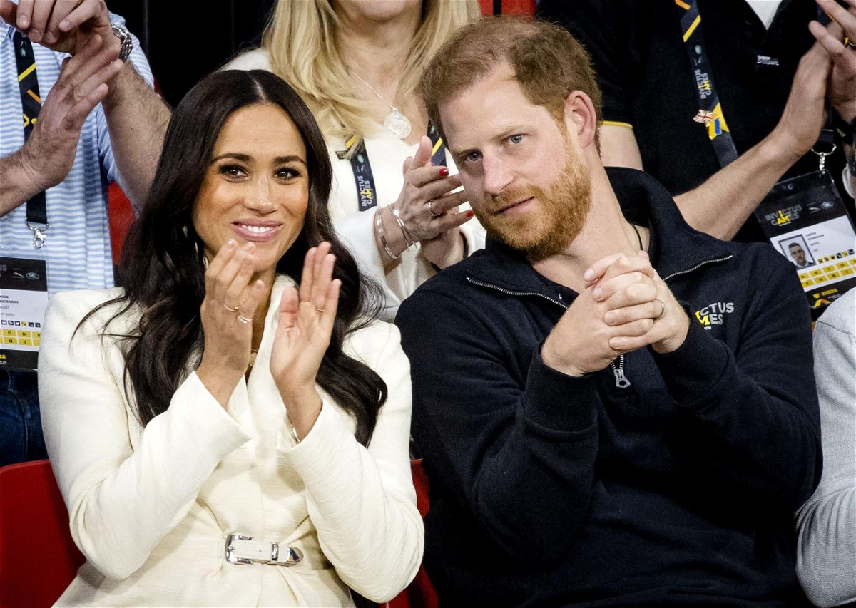 <i>SEM VAN DER WAL/AFP/ANP/AFP via Getty Images</i><br/>Prince Harry and wife