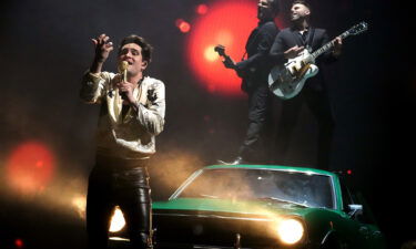 Brendon Urie of Panic! At The Disco on stage in August. Urie announced Tuesday that the band is parting ways.