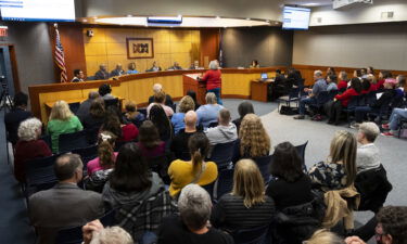 Community members pack into the Newport News Public Schools Administration building on January 17 in Newport News