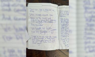 A note written by Isaac Danian before he left his family is seen in sibling's notebook.