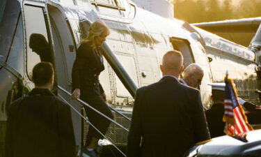 The lesion found on the First Lady's left eyelid is determined to be a "non-cancerous growth'." Jill Biden is pictured here in Bethesda