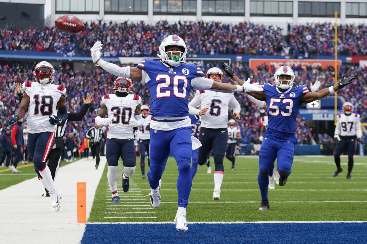 <i>Joshua Bessex/AP</i><br/>Buffalo Bills' possible AFC Championship game against Kansas City Chiefs will be held in Atlanta. Buffalo Bills running back Nyheim Hines here scores a touchdown against the New England Patriots on January 8.