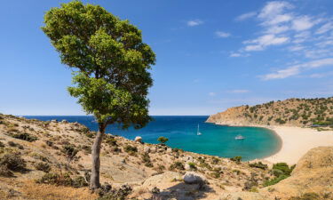 Pachia Ammos is the island's only sandy beach.