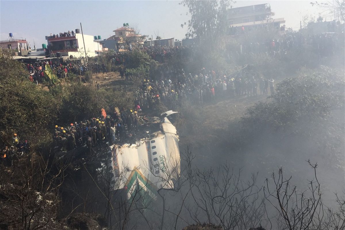 <i>Parshuram Sharma/NTV</i><br/>Photo shows the airplane that crashed Sunday in Pakharo