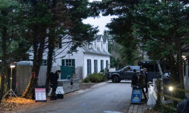 The access road to President Joe Biden's home in Wilmington