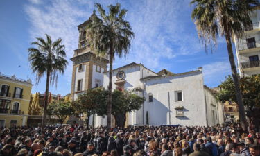 Spanish authorities believe the Moroccan suspect in a deadly machete attack at two churches in the southern port city of Algeciras  acted alone in the assault. Locals are pictured on January 26 to remember a sacristan who was killed at a church.