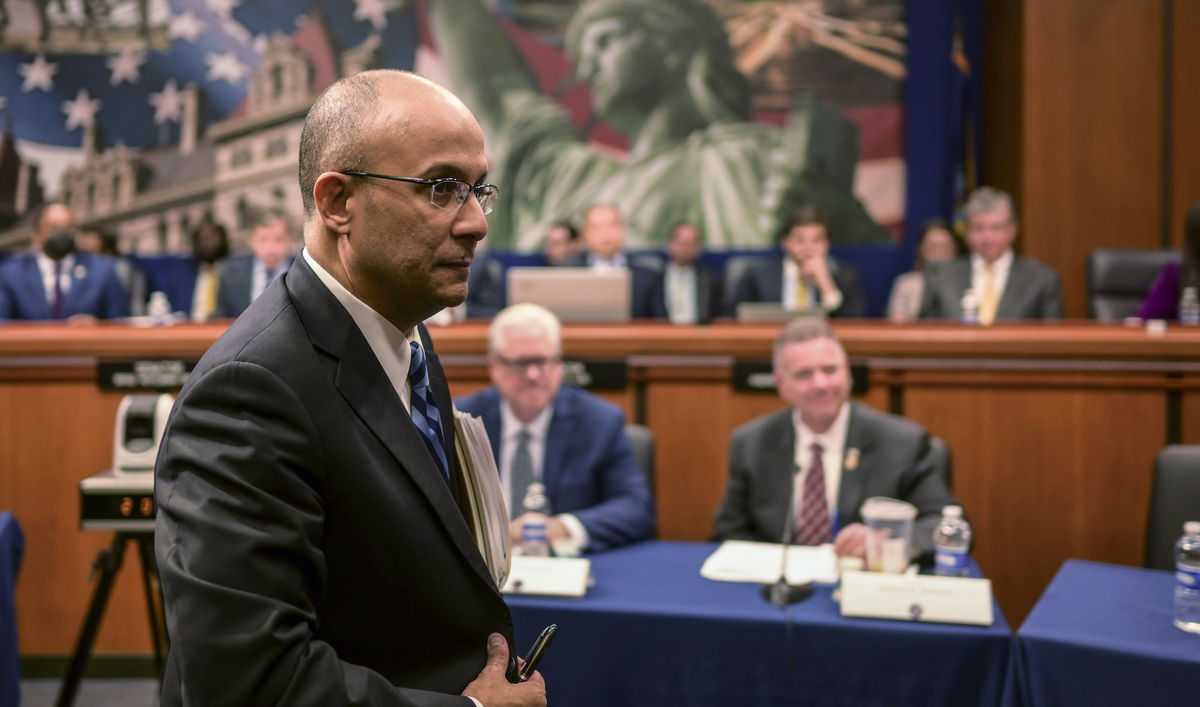 <i>Hans Pennink/AP</i><br/>A New York state Senate panel has rejected Gov. Kathy Hochul's nomination to lead New York's highest court on Wednesday. Justice Hector LaSalle is pictured here in Albany