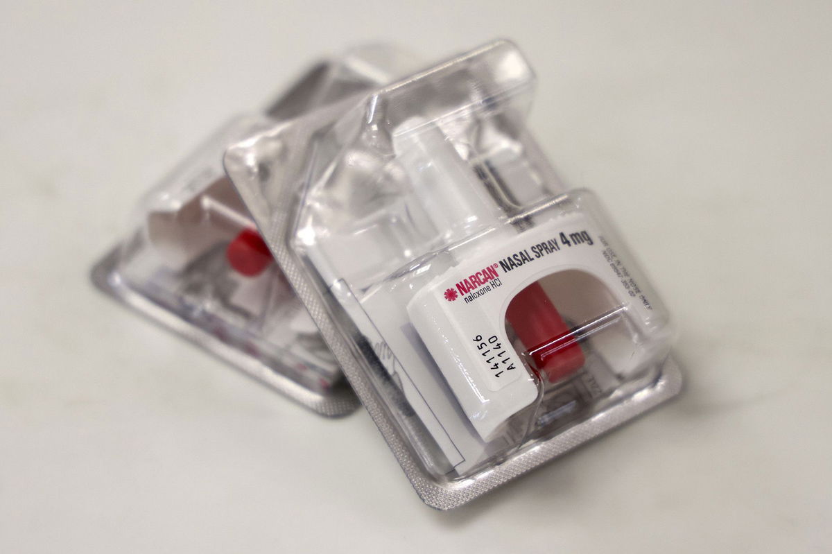 <i>Terrence Antonio James/Chicago Tribune/TNS/Getty Images</i><br/>The two doses of Narcan which can be given for a opioid overdose in an emergency situation. A number of branches in the Chicago Public Library system have Narcan available.