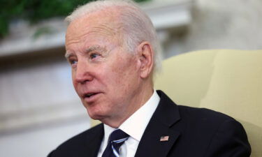 President Joe Biden is seen at a meeting with Japanese Prime Minister Fumio Kishida in the White House in Washington