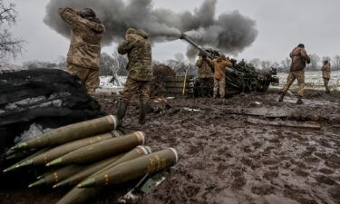 The United States has moved US munitions stored in Israel for use in Ukraine. Ukrainian service members fire a shell from an M777 Howitzer at a front line in the Donetsk Region