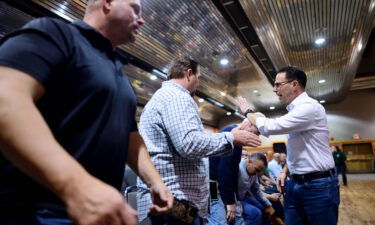 Shapiro greets supporters following a get-out-the-vote rally in Philadelphia on November 7