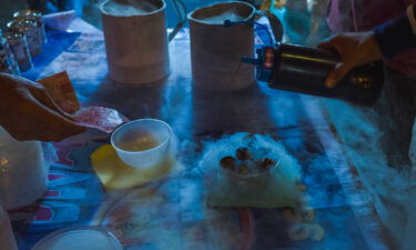 "Dragon's breath" snacks at a night market in Pekanbaru