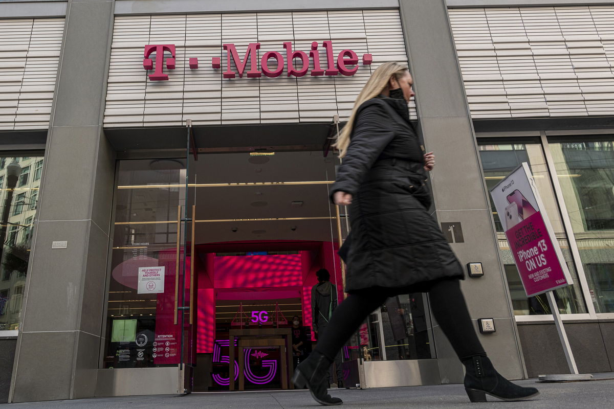 A T-Mobile store in San Francisco, California, U.S., on Monday Jan. 31, 2022. T-Mobile US Inc. is scheduled to release earnings figures on Feb. 2. Photographer: David Paul Morris/Bloomberg via Getty Images