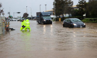 A rainstorm causes flash flooding in San Carlos