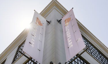 Signage is displayed outside the Cloudflare Inc. headquarters in San Francisco in August of 2019.