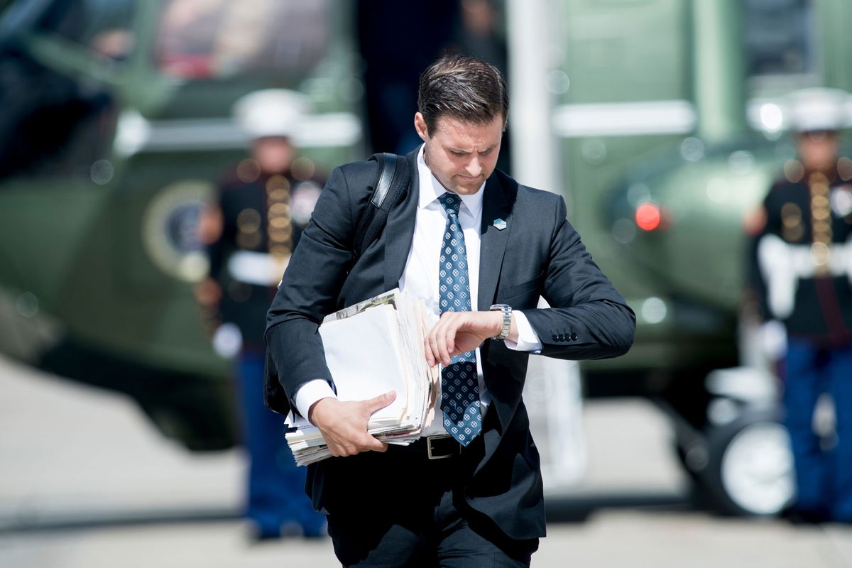 <i>BRENDAN SMIALOWSKI/AFP/AFP/Getty Images</i><br/>Former Trump White House aide John McEntee