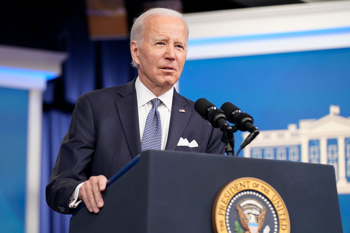 <i>Andrew Harnik/AP</i><br/>President Joe Biden speaks to reporters at the Eisenhower Executive Office Building in Washington on January 12.