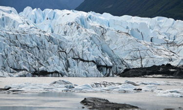 The Federal Reserve is testing how climate change could hurt big banks. Pictured is the Matanuska Glacier