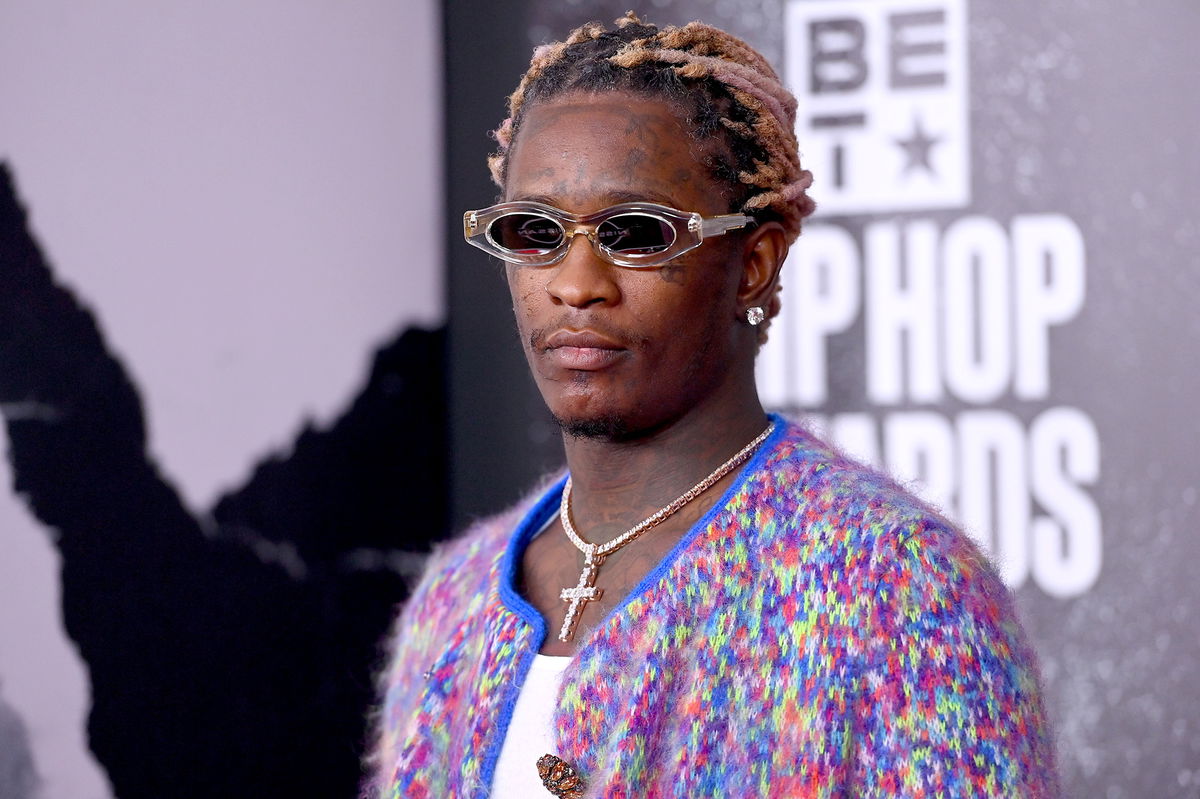 <i>Paras Griffin/Getty Images</i><br/>Grammy-winning rapper Young Thug and a racketeering co-defendant conducted a hand-to-hand drug transaction during a court hearing