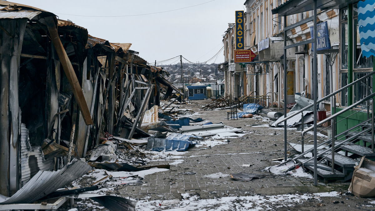 <i>Libkos/AP</i><br/>A view of a destroyed area