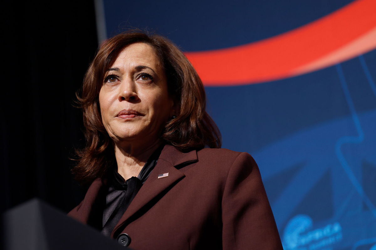 <i>Anna Moneymaker/Getty Images</i><br/>Vice President Kamala Harris declared Sunday that 