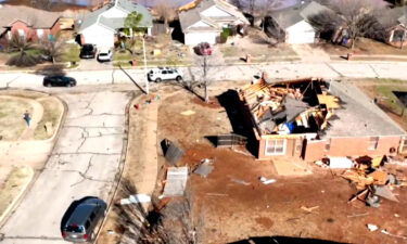 Aerial image of the damage from the storms that hit Norman