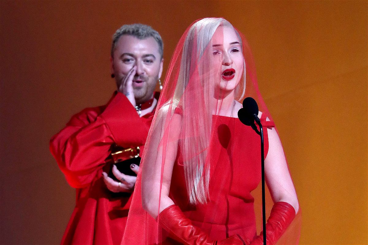 <i>Johnny Nunez/Getty Images</i><br/>Kim Petras accepted the Grammy for best pop duo/group performance for her song 