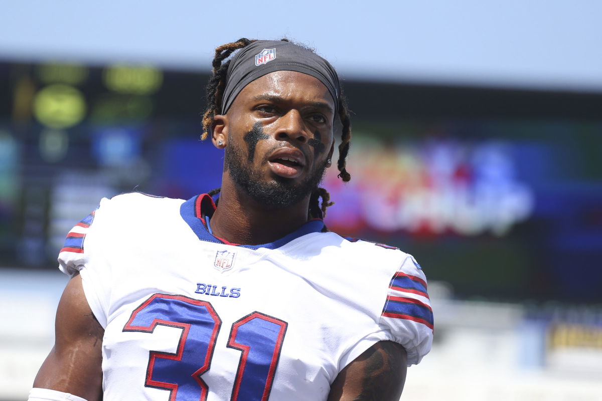 <i>Joshua Bessex/AP</i><br/>Buffalo Bills safety Damar Hamlin prior to the start of the first half of a preseason NFL football game